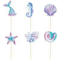 Set 6 Props-uri pentru Prajituri Sirena, Flippy, Colectia Mermaid, Multicolor