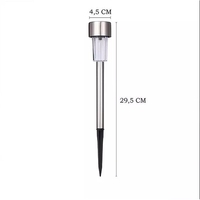 Lampa solara LED de Gradina, Flippy, Set 12 Bucati, Dispersor normal, putere 0.06W, Rezistenta IP 44, Lumina Alba Rece, 29 x 4.5 x 4.5 cm, Argintiu