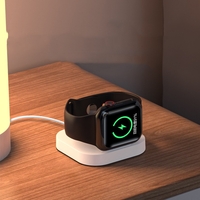 Incarcator Wireless pentru Smart iWatch, Vafy, Compatibil cu Apple iWatch 1/9, Magnetic Charger, Interfata TYPE-C, 3W, 7.5 x 7.5 x 1.2 cm, Pliabil, Alb