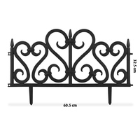 Set 4 panouri de gard decorativ gradina, flexibil, PVC, set 4 x 60x33 cm, negru