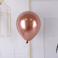 Set 12 Baloane, Flippy, din Latex Chrome, 25 cm, Roz-Auriu