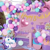 Balon din Folie Metalizata, Flippy, Mini Figurine, Model Unicorn, Tematica Aniversare, 115x76 cm, Ambalaj Individual, Pai Inclus, Umflare cu Aer sau Heliu, Multicolor