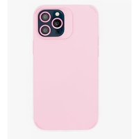 Husa Apple iPhone 15 Pro Max, Vafy, din Silicon Lichid, Interior din Microfibra, Lentile Fosforescente de Protectie Camera, Anti Amprenta, Rezistenta la Socuri, Roz