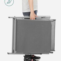 SONGMICS Sezlong pliabil, cu saltea groasa si tetiera, spatar reglabil, maxim 150kg, 183x60x39cm, gri