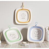 Cada Pliabila pentru Baie pentru Copii, Flippy, Cadita pentru Bebelusi, Model Patrat pentru Fundulet, Albastru, 32x27.5x3.7 cm, 4 L