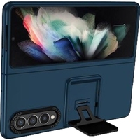 Husa de protectie Vafy, Pliere Tridimensionala, Multifunctionala, PC, pentru Samsung Galaxy Z Fold 4 5G, Albastru