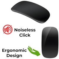 Mouse Wireless cu Gesturi, Vafy, Bluetooth + 2.4GHz, Reincarcabil USB, Ultra Subtire, 1600 DPI, Silentios, Design Elegant si Compact, Compatibil cu Laptop/PC, Telefon si Tableta, Ideal pentru Birou si Calatorii, Negru