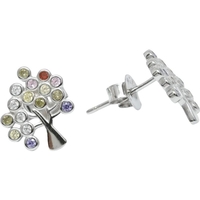 Set din Argint 925 Copac cu Pietre Colorate, 2.68 g