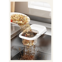 Cos de Scurgere pentru Chiuveta, Vafy, din ABS, cu Maner si Ventuza, Multifunctional, 22 x 13 x 8.5 cm, Alb