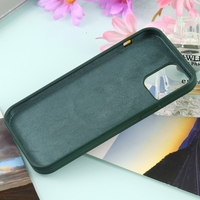 Husa MagSafe liquid large hole magnetic shell pentru Apple iPhone 14, Full Cover, Liquid Silicone, Magnetica, Incarcare Wireless, Vafy, Verde