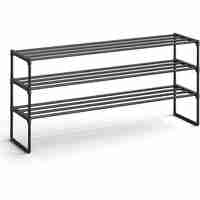 SONGMICS Suport pentru pantofi cu 3 niveluri, structura metalica, 30x117x55 cm, negru