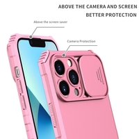 Husa Defender cu Stand pentru iPhone 13 Pro Max, Roz, Suport reglabil, Antisoc, Protectie glisanta pentru camera, Vafy