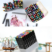 Set Cutie 60 Markere, Flippy, cu Alcool, Artist Markers, Cutie Plastic cu Maner, Multicolor