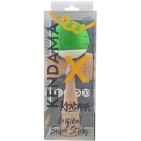 Kendama X Originala, Profesionala, Flippy, Super Sticky din Lemn, 18 cm, Verde/Alb