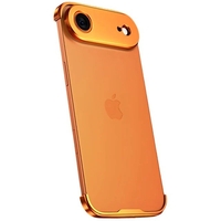 Carcasa de Telefon, Vafy, Compatibila Apple iPhone 17 Air, Fara Rama, doar Colturi si Camera, din Metal, Grosime 0.1 mm, Portocaliu