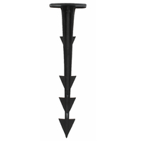 Set 100 cuie plastic fixare folii, tip ancora harpon, 120 mm, negru