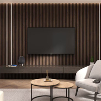 Riflaj MDF decorativ LDA PREMIUM de tip Panou Acustic, Stejar Maro inchis, 260x40 cm