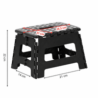 Scaun inaltator multifunctional tip scara, antiderapant, 22 cm, maxim 150 kg, negru