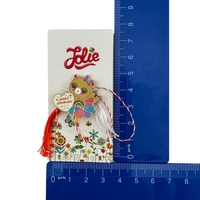 Martisor pentru copii, Jolie, Material Metal, Ambalaj Carton cu Design, Dimensiune Brosa Aproximativ 2x2 cm, Multicolor, cu Mesaj, Model Balerina