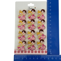 Set 12 Brose Martisor Primavara, Jolie, Model Femeie si Copil, cu Mesaj O Minune Pentru Bunica, Multicolor