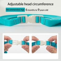 Viziera de Protectie Baie Pentru Copii, Fippy, Model Hipopotam, Dimensiune ajustabila, Durabil, Usor de curatat, Impotriva Samponului, pentru Ochi si Urechi, TPE+PP, 22x21 cm, Albastru