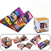 Jucarie Interactiva, Flippy, 3D Cub Rubik, Diferite Forme, Anti-stress, Abstract, Multicolor