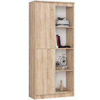 Dulap cu usa si 8 etajere, PAL laminat 16 mm, 80x35x180 cm, stejar sonoma