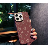 Carcasa Magnetica, Vafy, Compatibila Apple iPhone 15, din Fibra de Carbon, Litere Fosforescente, Maro