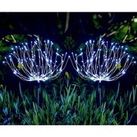 Lampa solara sub forma de artificii, 90 LED-uri, alb rece, Vafy