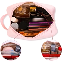 Portfard, Flippy, cu Maner, Material Impermeabil, pentru Cosmetice, 16 x 11 x 7 cm, Roz