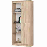 Dulap cu usa si 8 etajere, PAL laminat 16 mm, 80x35x180 cm, stejar sonoma