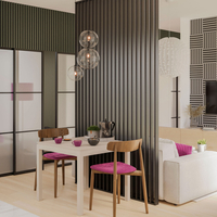 Riflaj perete despartitor MDF, LDA PREMIUM, Negru, 275x58 cm
