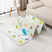Covoras pentru Copii, Flippy, cu 2 Fete, Model Animale Marine/Exotice, din XPE+PE, Impermeabil, Antiderapant, Protectie Termica, +3 Luni, Pliabil, 180 x 200 x 1.5 cm, Multicolor