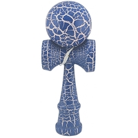 Kendama X Originala, Profesionala, Flippy, Kendama Cracked, din Lemn – 18 cm, Albastru/alb