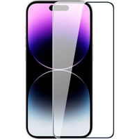 Folie de Protectie cu Instalare Rapida, Vafy, pentru Apple iPhone 15, Tempered Glass Easy Tool, Full Cover, Protectie Difuzor, HD, Margini Negre, Transparent
