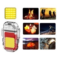 Lanterna Tip Breloc cu Bricheta, Vafy, Impermeabila, 3 Moduri Iluminare, 300 mAh, Incarcare USB-C, COB, Raza de Actiune 50 - 100 m, 7.4 x 4.9 x 1.7 cm, Rosu