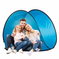 Cort plaja si picnic semi-deschis Sersimo, protectie UV, 150x90x90cm, albastru gri