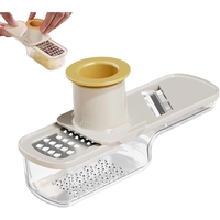 Razatoare Manuala, Vafy, cu Recipient de Stocare, pentru Legume, din Plastic si Otel Inoxidabil, Multifunctionala, Alb