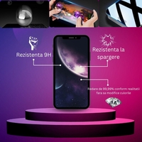 Folie de protectie Ceramica, Flippy, compatibila cu Apple iPhone 15 Plus, Transparenta HD, 9H, margini negre