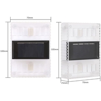 Aplica solara LED pentru Gradina, Flippy, Set 4 Bucati, ABS/Policarbonat, Rezistenta la apa IP65, pentru perete, 1.2V, 600mah, 10x2.5x7 cm, Lumina Alb calda, Transparenta