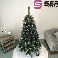 Brad artificial Christmas Deluxe by Sersimo, Crystal nins cu merisoare, 2D, 180cm