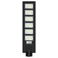 Lampa solara stradala Flippy, cu telecomanda, senzor de miscare si lumina, suport prindere, 288 LED-uri, IP65, ABS, 15AH, 300W, temperatura culoare 6500K, 79x18.8x5 cm, autonomie 10-12 ore, negru
