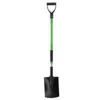 Lopata gradina cu lama dreapta, coada din fibra de sticla 120 cm, maner tip D, negru si verde