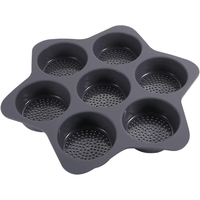 Forme de Silicon pentru Copt, Flippy, 7 Forme Rotiunde, pentru Burgeri si Prajituri, 38.5 x 4 cm, Negru