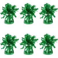 Greutate pentru Baloane cu Heliu, Flippy, din Folie cu Franjuri, 170g, 13 x 5 x 3 cm, Verde