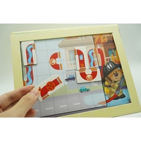 Joc educativ magnetic de interconectare, micul pompier, 15 nivele, 9 carti, pentru copii, +3 ani, multicolor