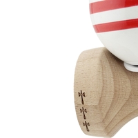 Kendama X Originala CHICANOS, Profesionala, Flippy, Cupe Mari KING SIZE V3, Super Sticky, Gaura in Baza, Rulment Metalic, din lemn 18 cm, Ata 62/65 cm, Negru/Alb
