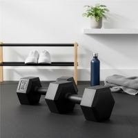 Set gantere hex 2x5 kg, bitum cu invelis rezistent PP, negru