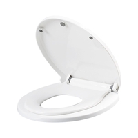 Capac de Toaleta cu Reductie 2 in 1, Flippy, pentru Copii si Adulti, Coborare Lenta si Silentioasa, Instalare Usoara, din PP5 , in Forma de O, Alb