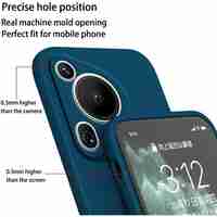 Husa de Protectie, Vafy, pentru Huawei Pura 70, Liquid Silicone, cu Microfibra pe Interior, Protectie Antisoc, Compatibil Incarcare Wireless, Albastru